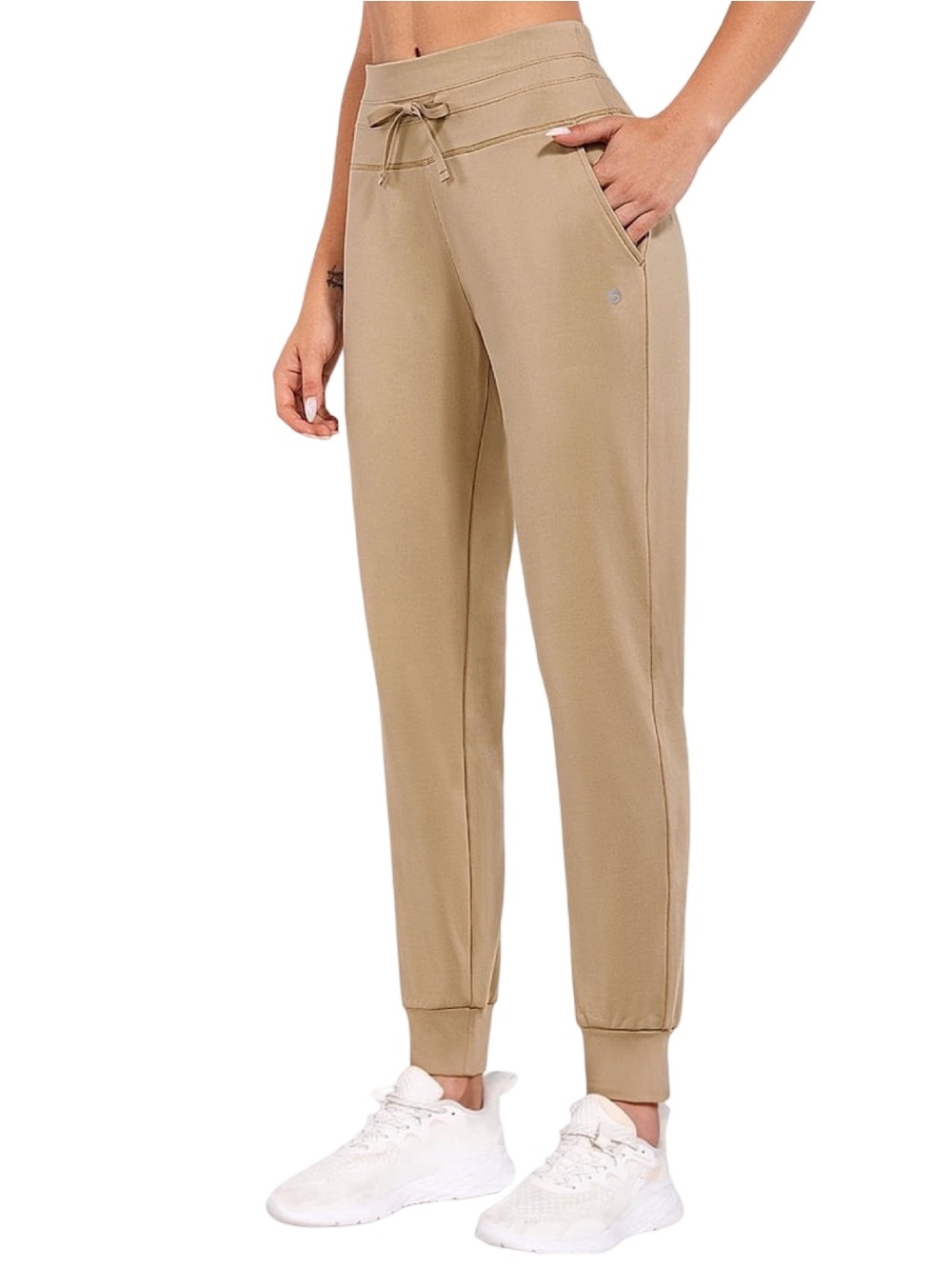 Baleaf Women’s Size Medium Khaki TanHigh Waist Track Joggers Sweat Pants